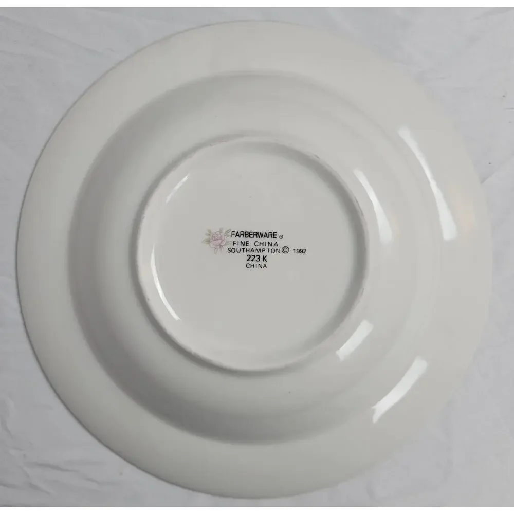 Farberware Fine China Southampton 1992 223K China Bowl Pink Rose Floral Paint